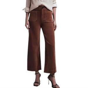 Anthropologie Maeve The Colette Cropped Wide-Leg Corduroy Pants Women's 30